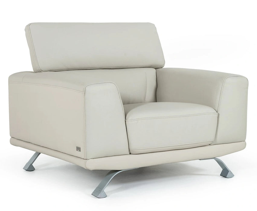 Brustle Modern Light Grey Eco-Leather Lounge Chair