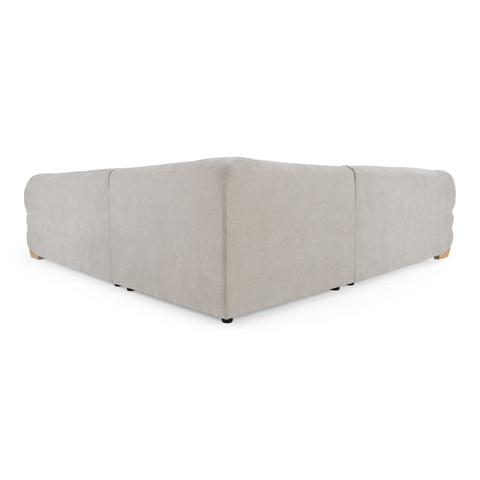 Crockett - Modern Light Grey Fabric Sectional Sofa