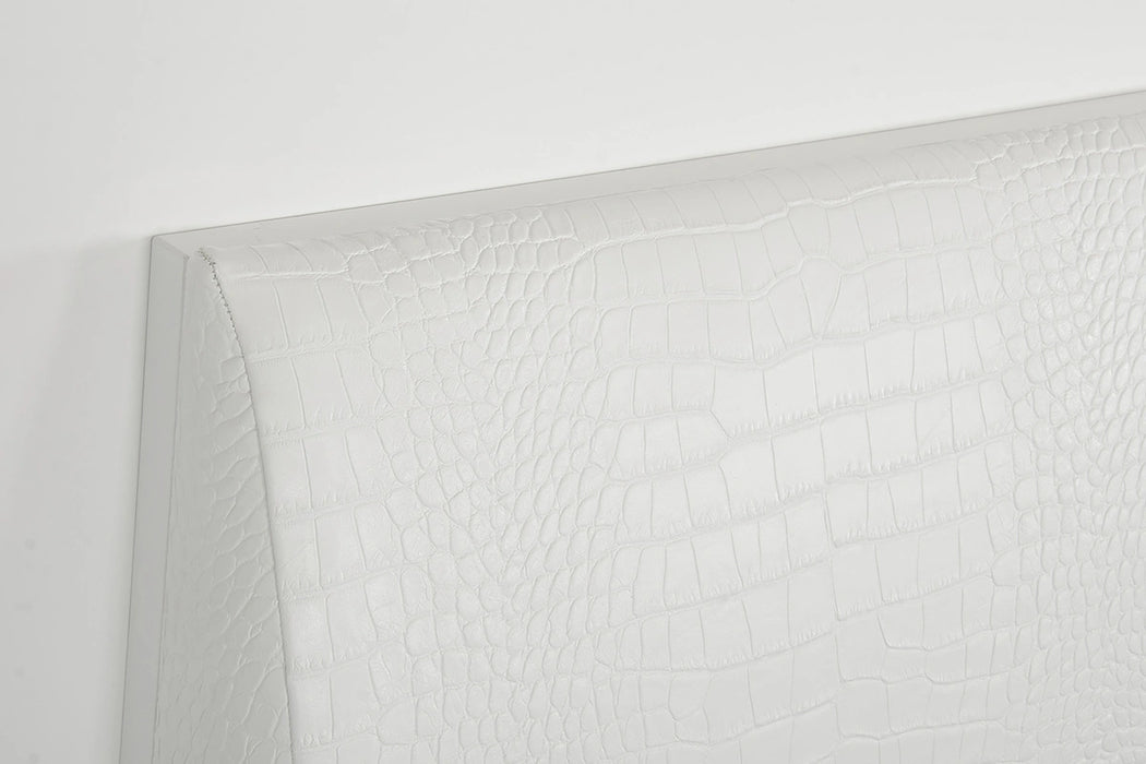 Monza Italian Modern White Bed