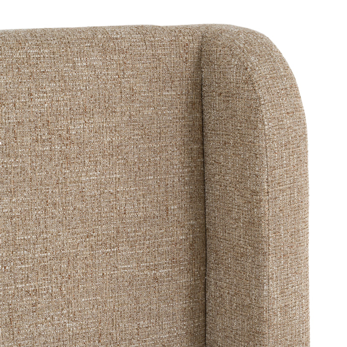 Emilio + Roma - Modern Beige Fabric + Walnut 4-Piece Bedroom Set