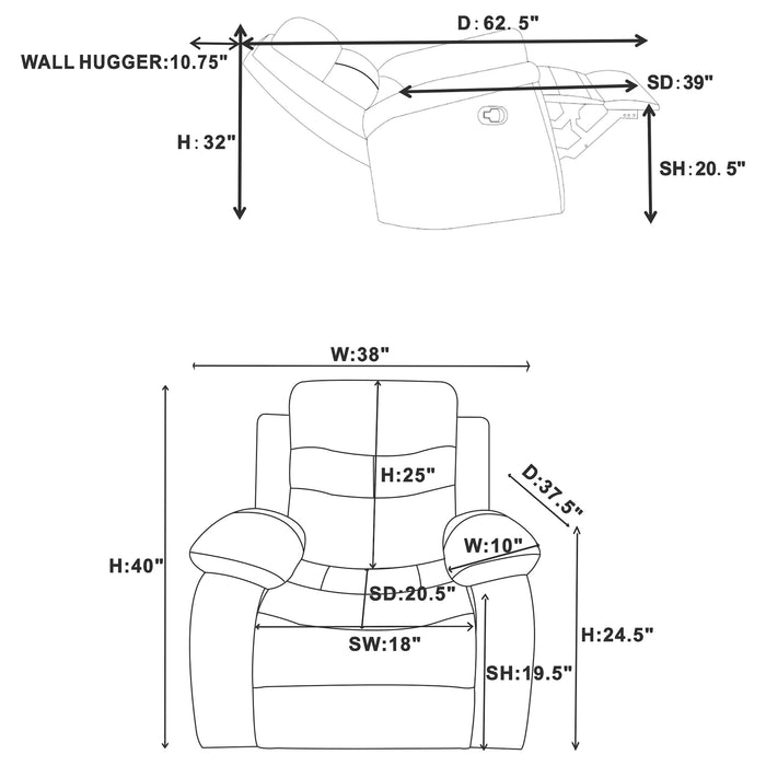 Nova Reclining 3 Pc Set