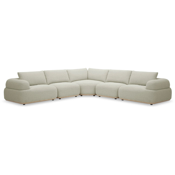 Evans - Contemporary Off-White Fabric Modular Sectional Sofa-5-Piece Sectional