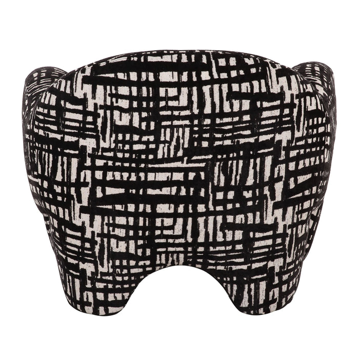 Hurd - Modern Black + Beige Pattern Fabric Accent Chair