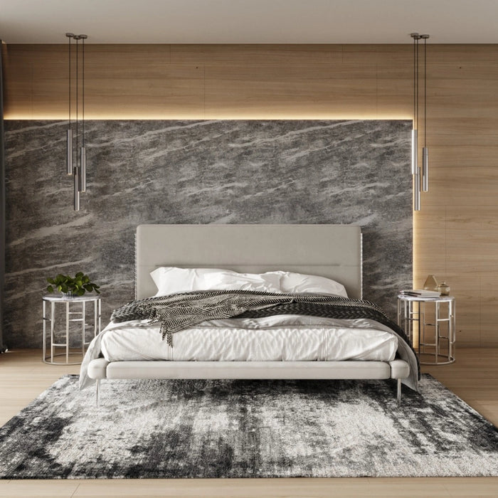 Bergeron - Contemporary Cream Woven Fabric Bed