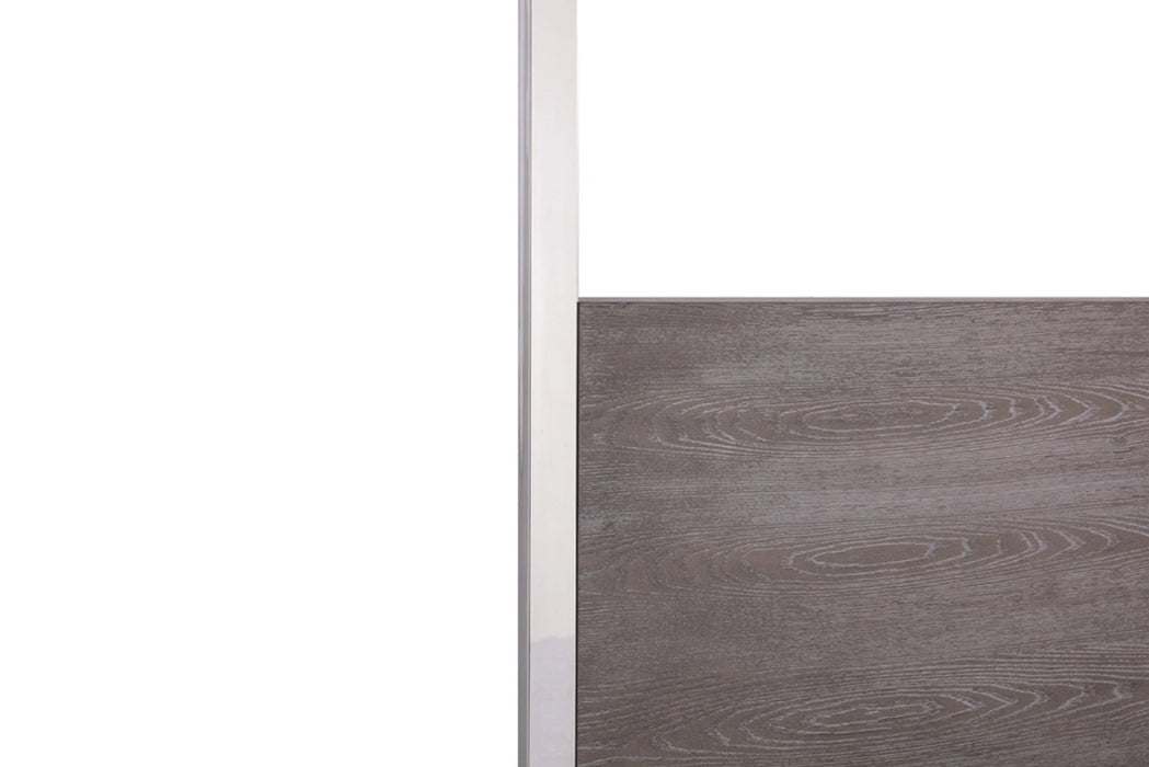 Arlene Modern Grey Elm & Stainless Steel Canopy Bed