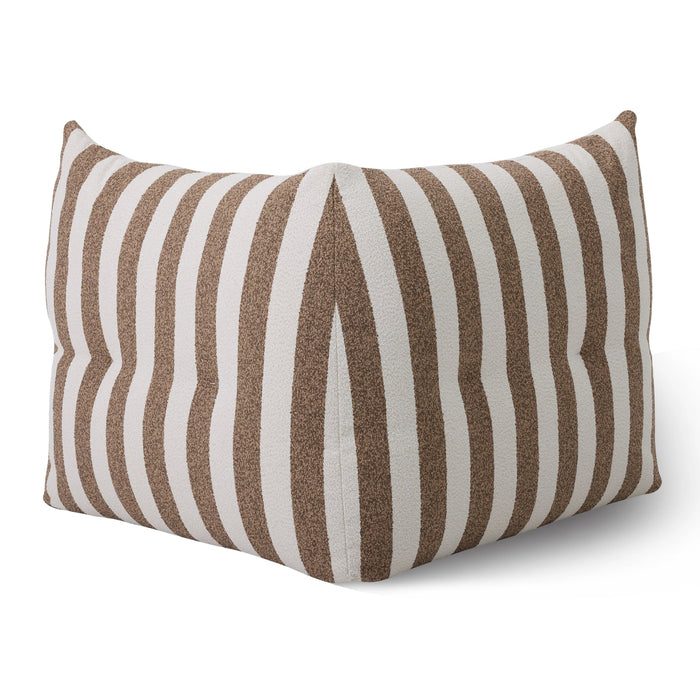 Lanuza - Outdoor Brown + White Stripe Fabric Modular Corner Sofa Seat