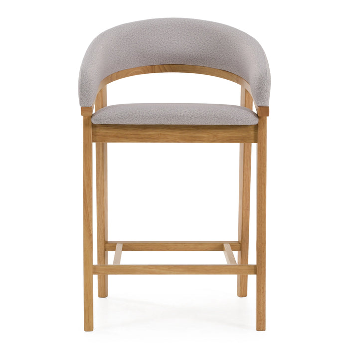 Truman - Mid-Century Modern Grey + Natural Oak Counter Chair (Set of 2)