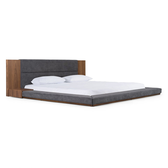 Jagger Modern Dark Grey & Walnut Bed
