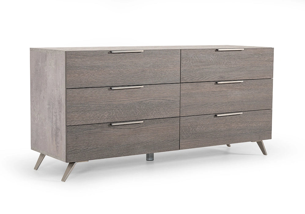Bronx Italian Modern Faux Concrete & Grey 4-Piece Bedroom Set