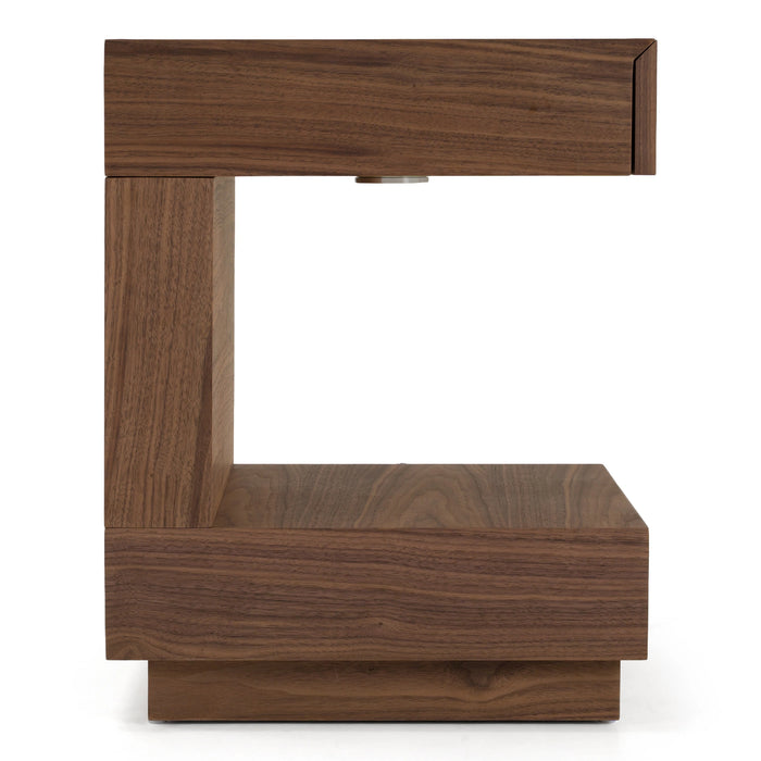 Esso - Contemporary Walnut Tall Nightstand