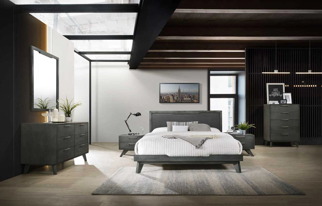 Soria Modern Grey Wash Bedroom Set