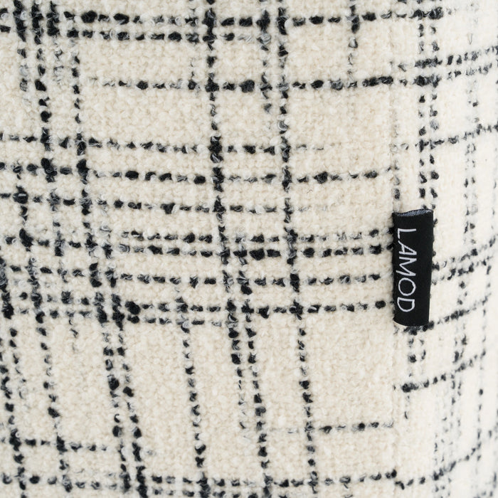 Shiloh - Modern Off-White + Black Fabric Bed