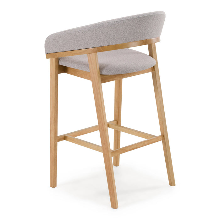 Truman - Mid-Century Modern Grey + Natural Oak Bar Chair (Set of 2)