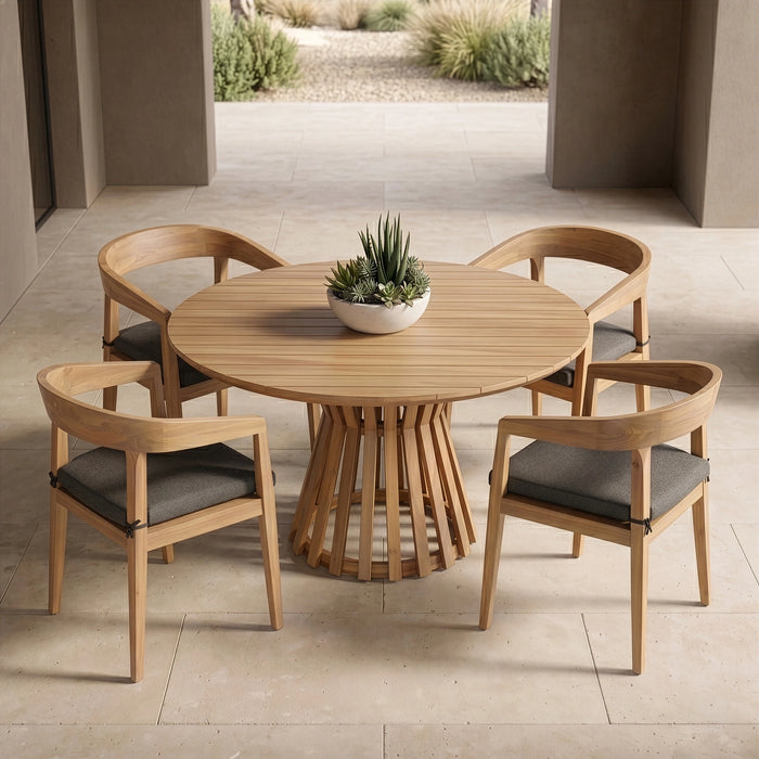 Sintra - Outdoor Grey Olefin + Eucalyptus Dining Chair