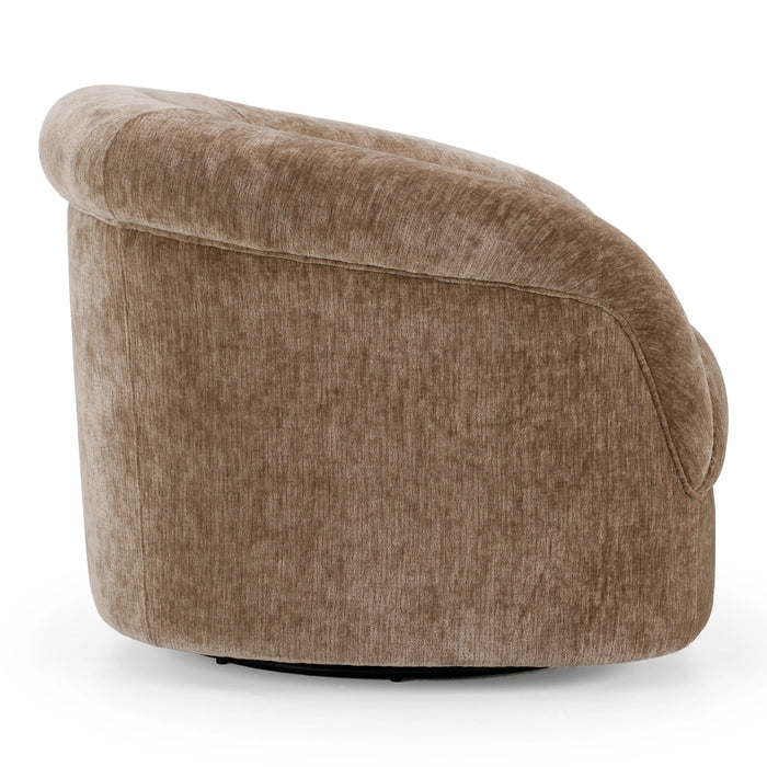 Sheth - Modern Brown Fabric Accent Chair