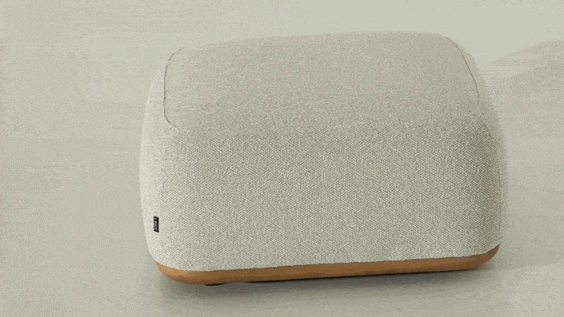 Evans - Contemporary Off-White Fabric Ottoman