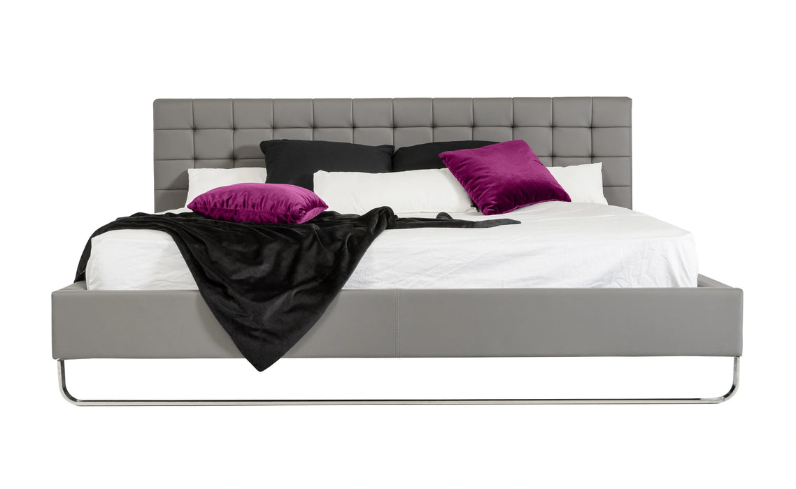 Gemma Modern Grey Leatherette Bed
