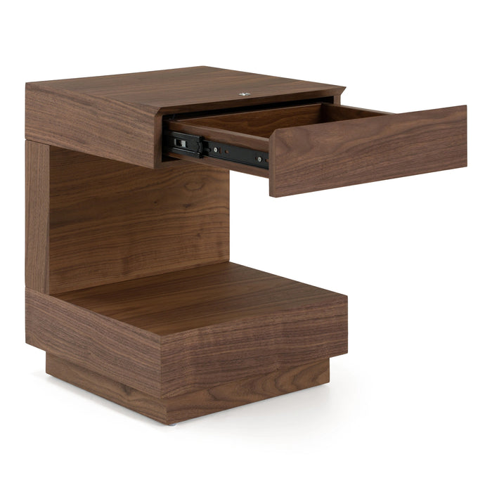 Esso - Contemporary Walnut Tall Nightstand