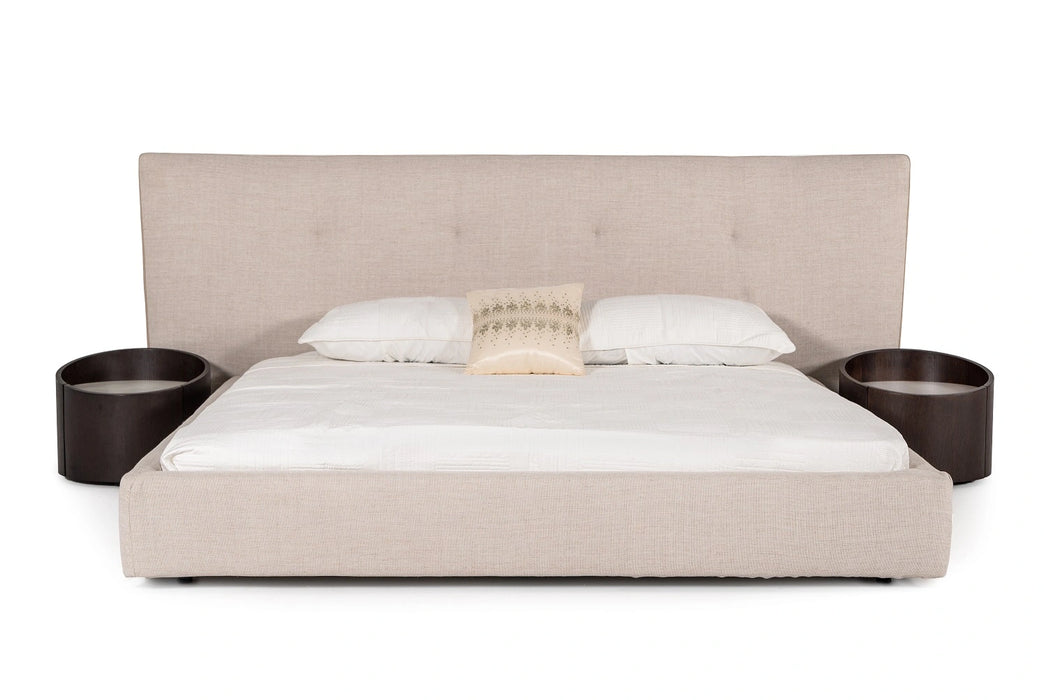 Brittany - Modern Beige Fabric Bed