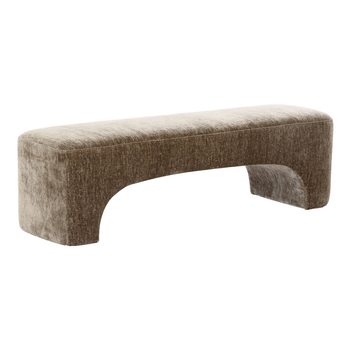 Siegal - Modern Olive Green Fabric Bench