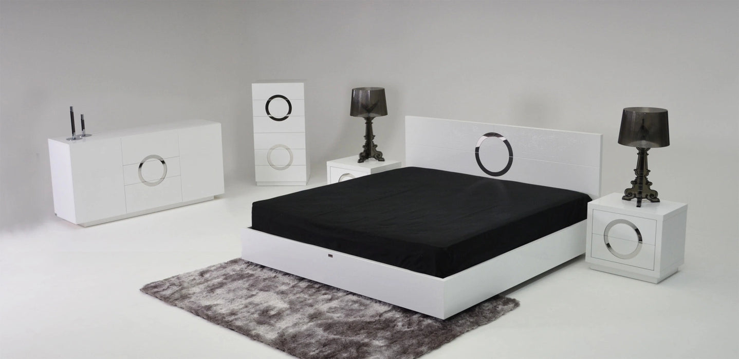 Ovidius - Modern White Crocodile Lacquer Bed