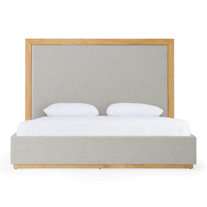 Santa Barbara - Modern Grey Fabric + Natural Bed