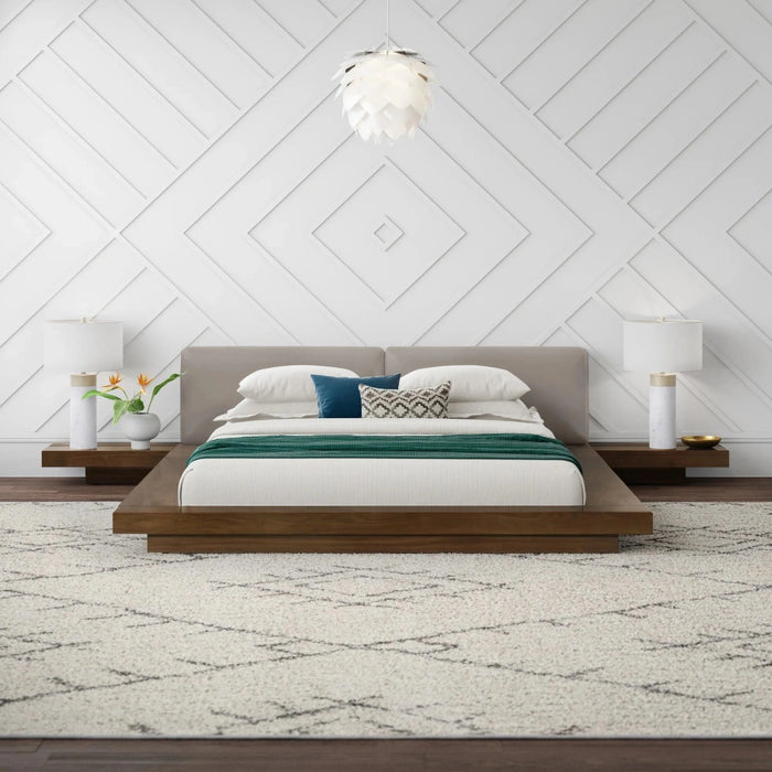 Tokyo - Contemporary Walnut and Grey Platform Bed