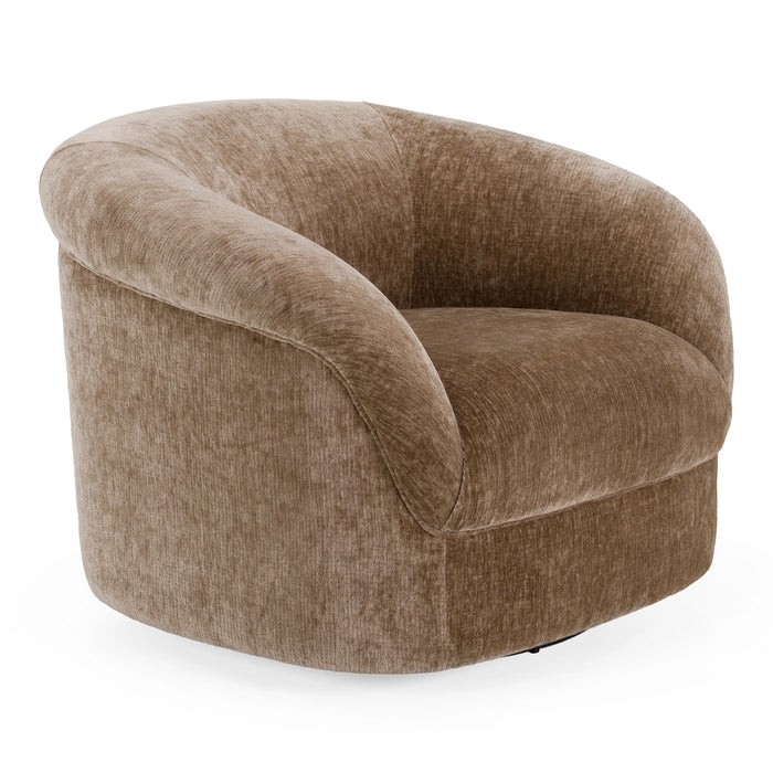 Sheth - Modern Brown Fabric Accent Chair