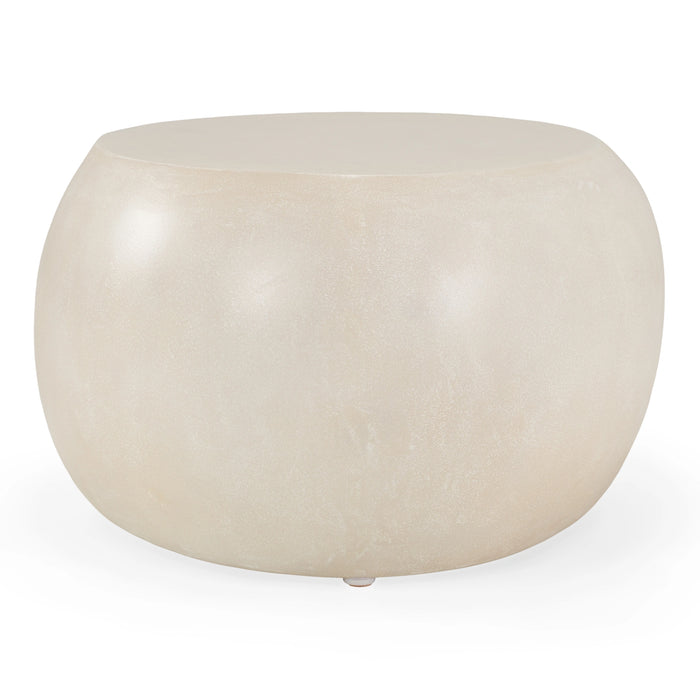 Denny - Modern Beige Fiberform Oval Coffee Table