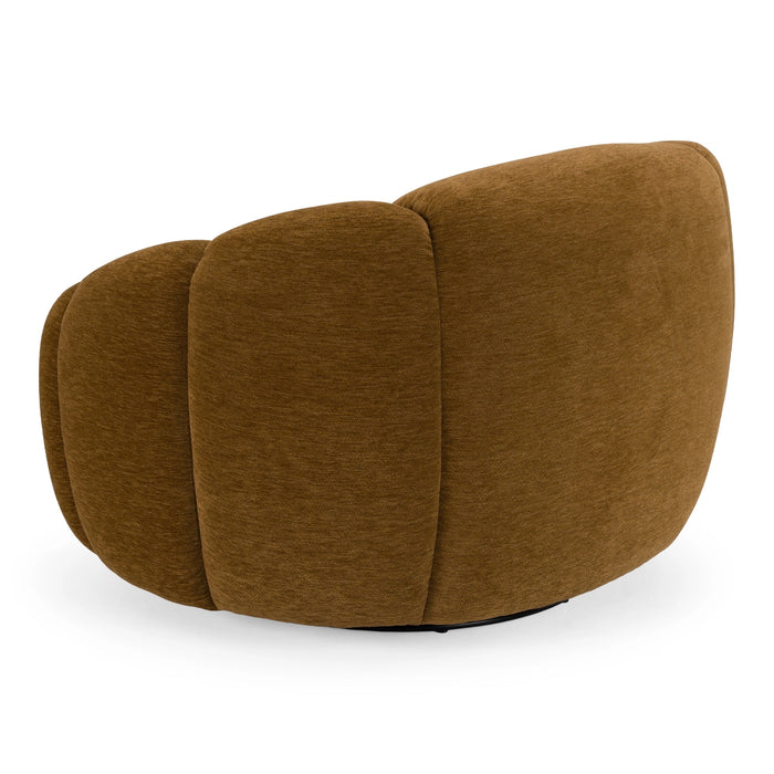 Thune - Modern Brown Fabric Swivel Accent Chair