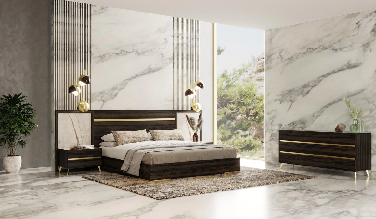 Velondra - Modern Eucalypto + Marble 4-Piece Bedroom Set