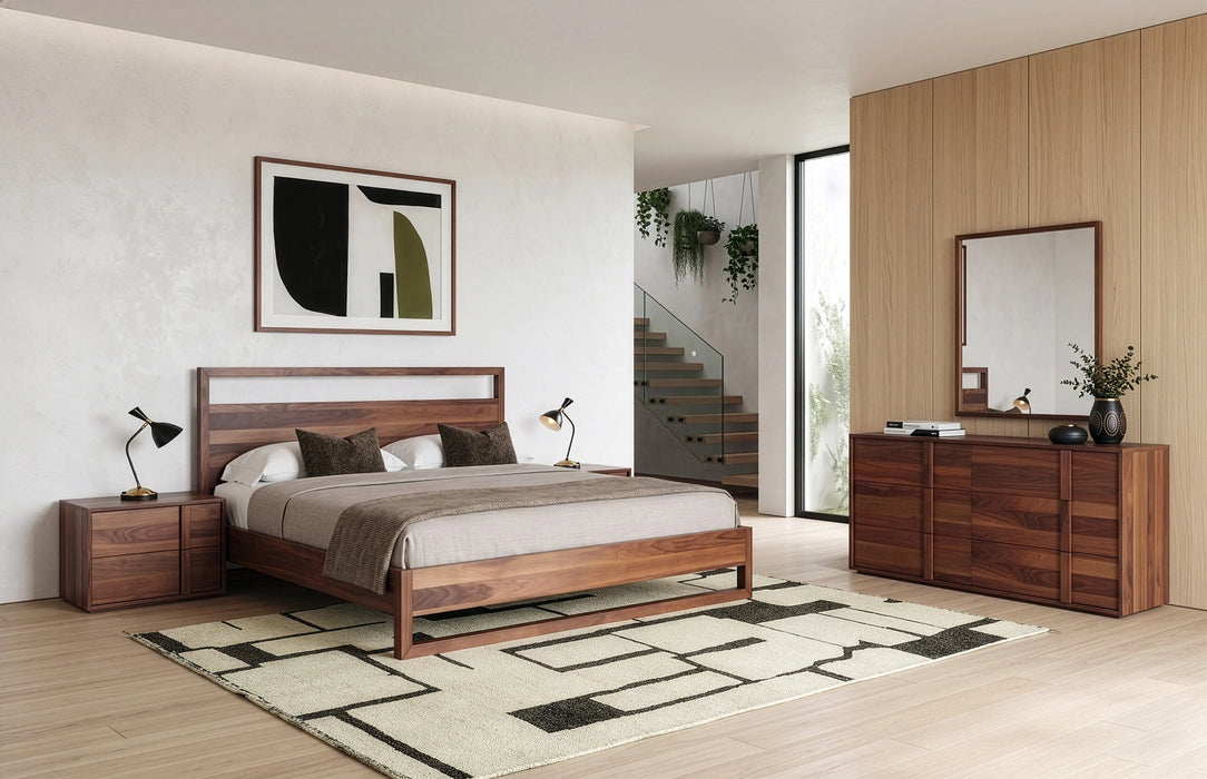 Berlin - Modern Walnut Bed