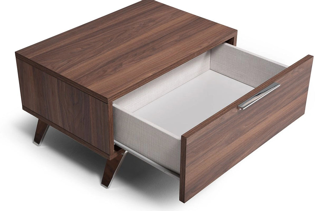 Brooklyn - Italian Modern Walnut Bed + Nightstands Set