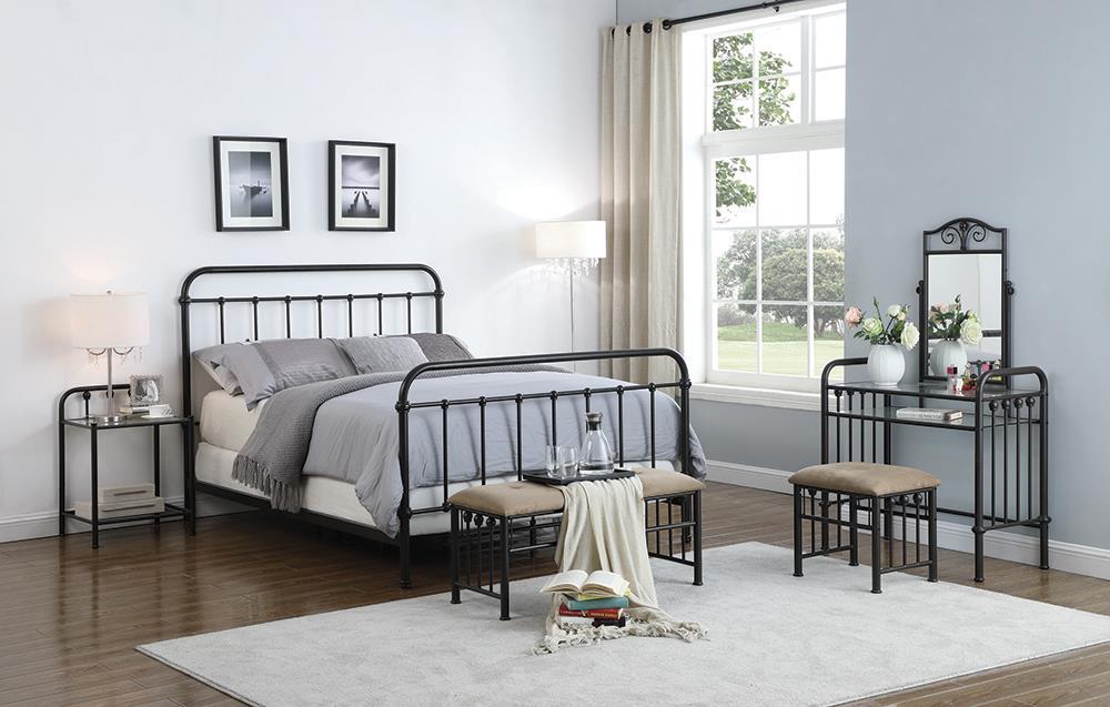 Livingston Full Panel Metal Bed Dark Bronze