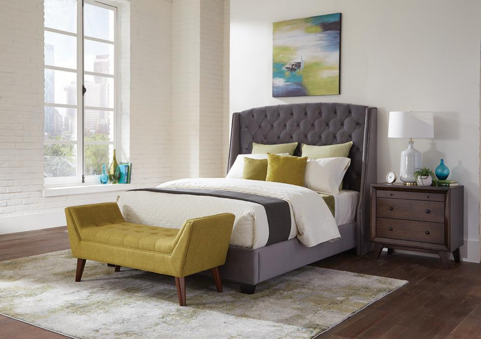 Pissarro California King Tufted Upholstered Bed Grey