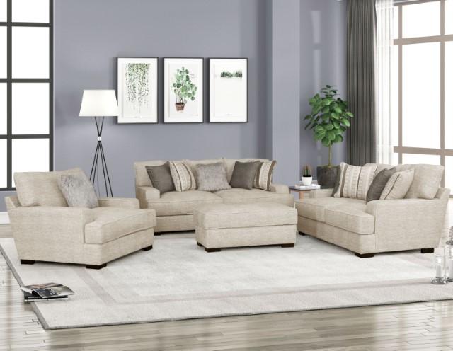 ARDENFOLD Ottoman, Beige & Gray