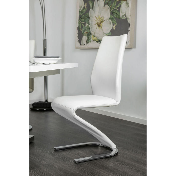 Midvale White/Chrome Side Chair (2/CTN)