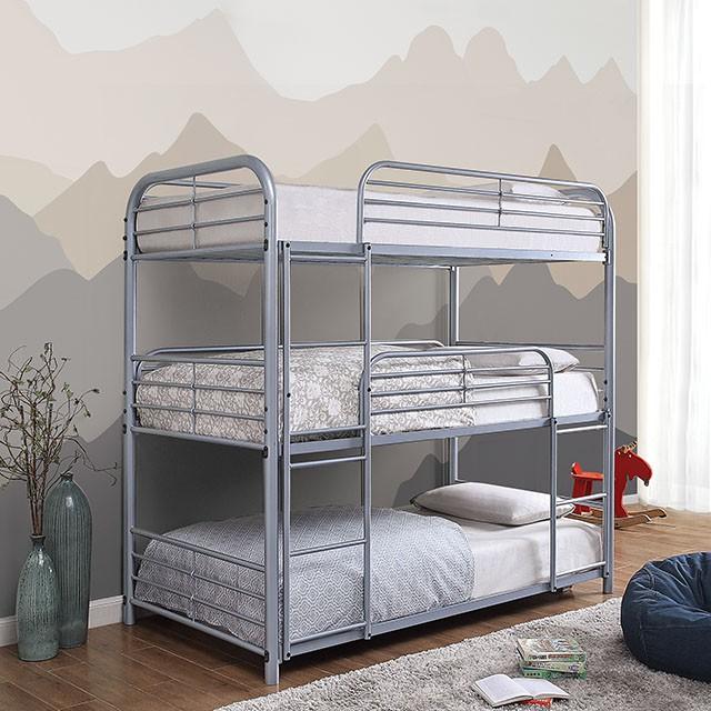 Opal Ii Silver Twin Triple Decker Bed