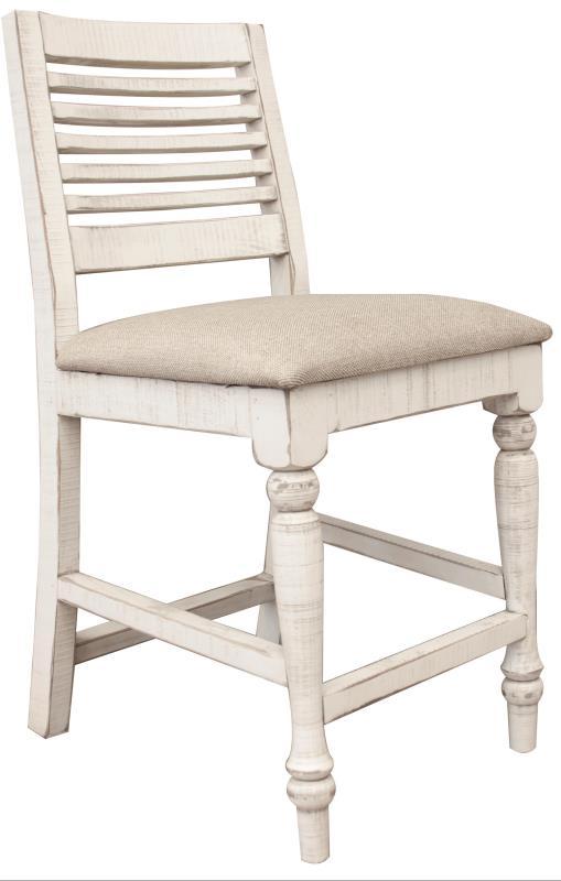 Stone 24" Barstool w/ Turned Legs and Fabric Seat** image