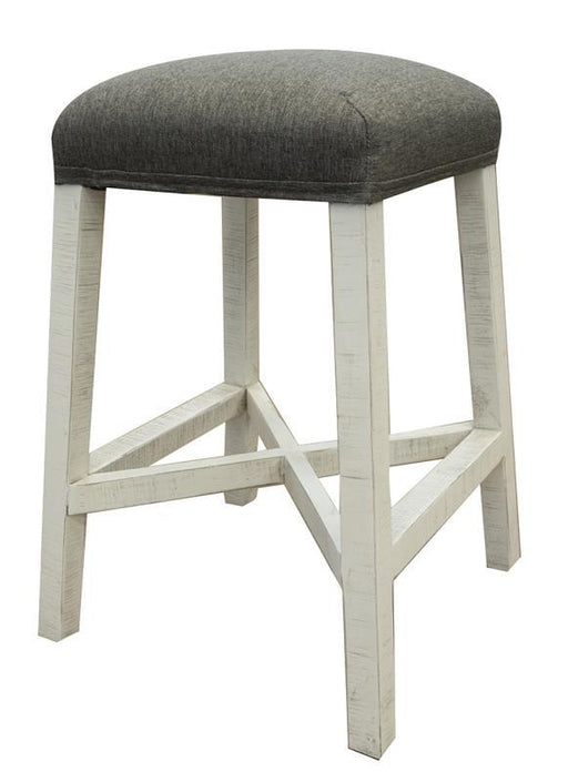 Stone 24” Stool w/Fabric Seat and Ivory finish image