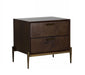 Modrest Shane - Modern Acacia & Brass Nightstand image