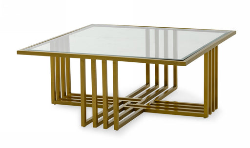 Modrest Kodiak - Glam Clear Glass and Gold Glass Coffee Table image