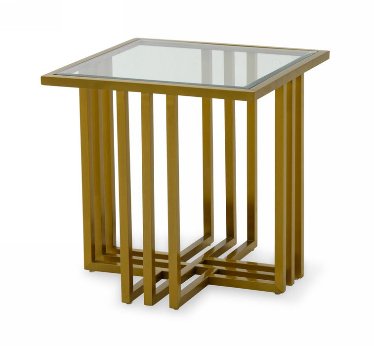 Modrest Kodiak - Glam Clear Glass and Gold Glass End Table image