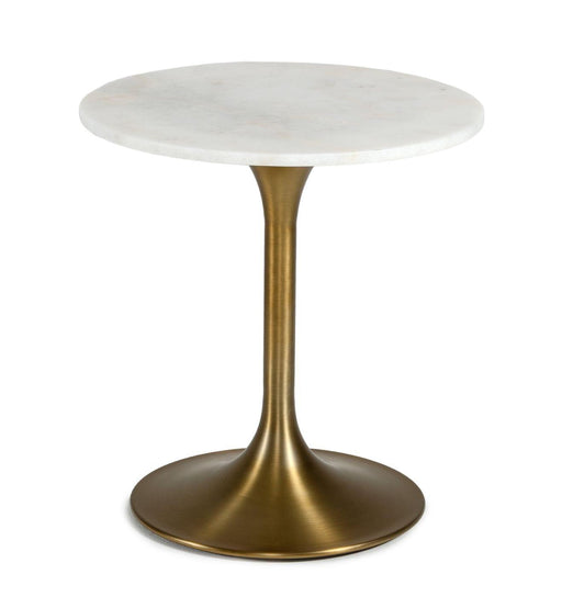 Modrest Collins - Glam White Marble & Gold End Table image