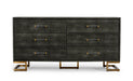 Modrest Howard - Modern Shagreen Grey Leatherette & Gold Dresser image