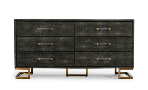 Modrest Howard - Modern Shagreen Grey Leatherette & Gold Dresser image