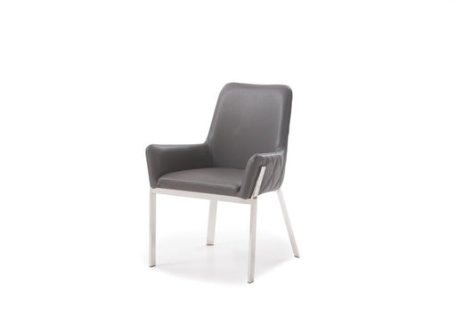 Modrest Robin Modern Grey Bonded Leather Dining Chair image