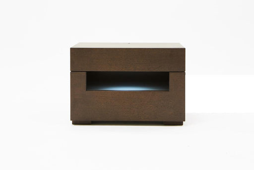 Ceres Modern Brown Oak and Grey Nightstand image