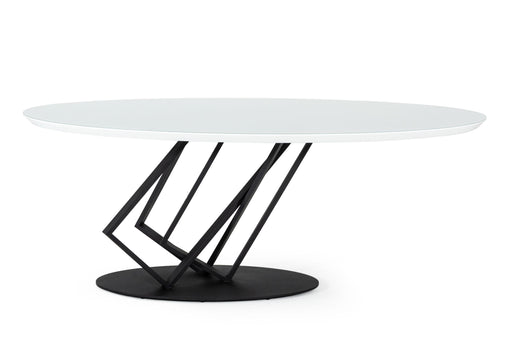 Modrest Corbett - Modern High Gloss White w/ Frosted Glass Dining Table image