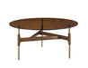 Modrest Lawson Modern Round Walnut & Glass Coffee Table image